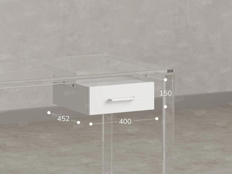 Тумба подвесная, один ящик 400x452x150 RM200-16х7 Белый/Белый
