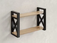 Полка настенная 900x200x500 RM196-90x20 Вяз Швейцарский светлый/Черный