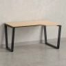Стол угловой, U-опора, правый 1400x900/1200x750, RM050-14x9-12 Вяз Швейцарский светлый/Черный