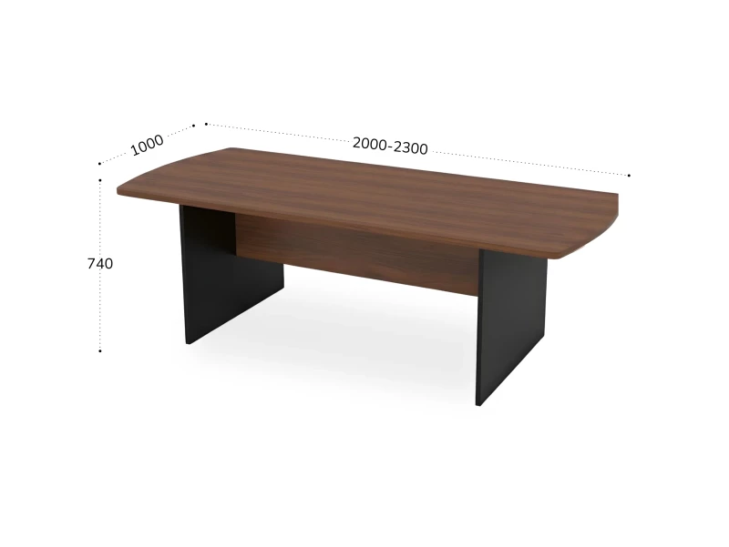 BRL RB009-200х100 Конференц-стол симметричный 2000х1000х740 Орех Вармия/Черный