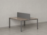 Бенч-система, 2 рабочих места, с одним тканевым экраном 1200x1400x750 RM165-1-12x14 Дуб Маувелла/Серый