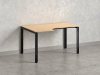 Стол угловой, П-опора, левый 1600x900/1200x750, RM053-16x9-12 Вяз Швейцарский светлый/Черный