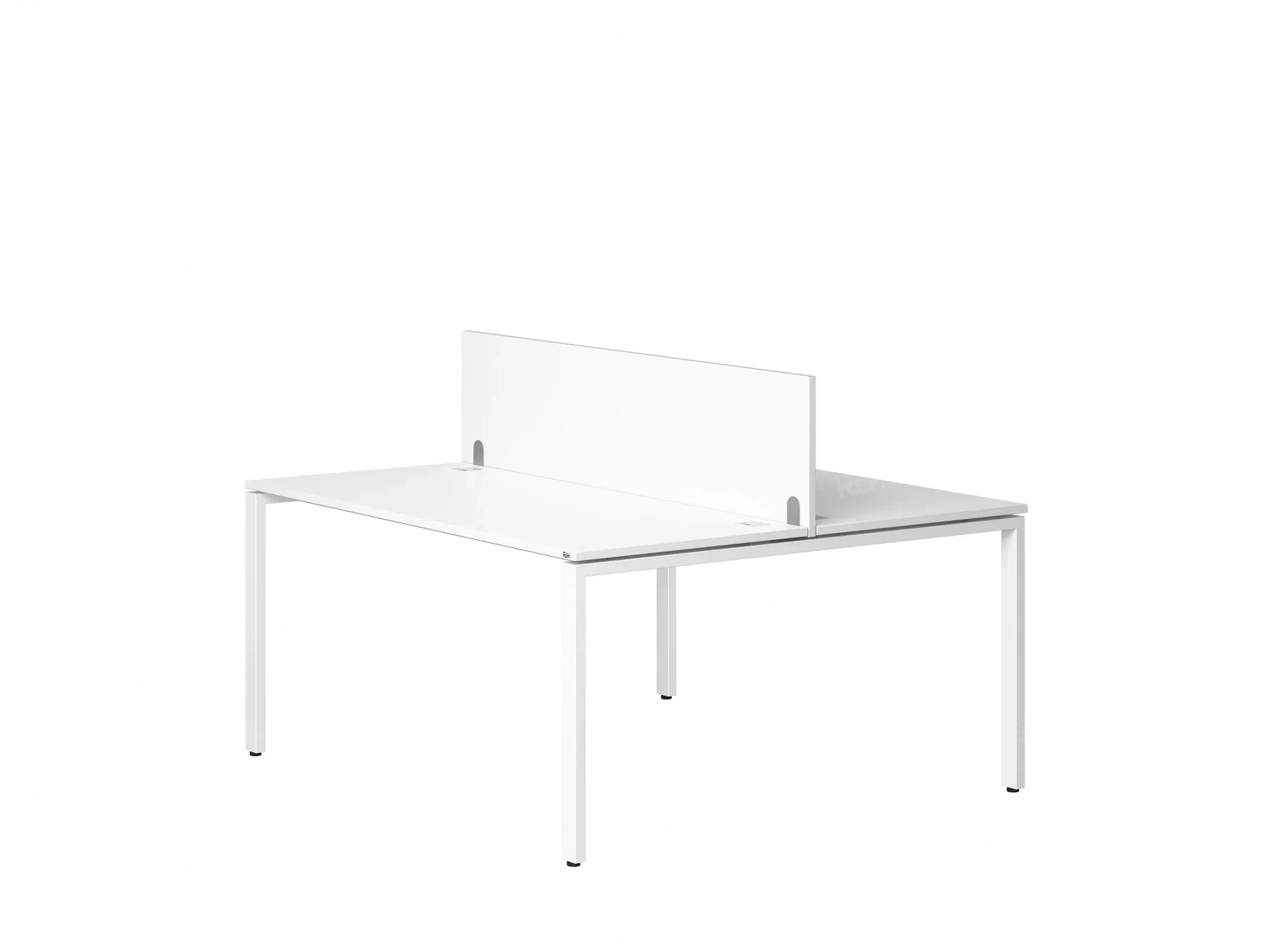 Бенч-система, 2 рабочих места, с одним экраном ЛДСП 1200x1200x750 RM165-2-12x12 Белый/Белый