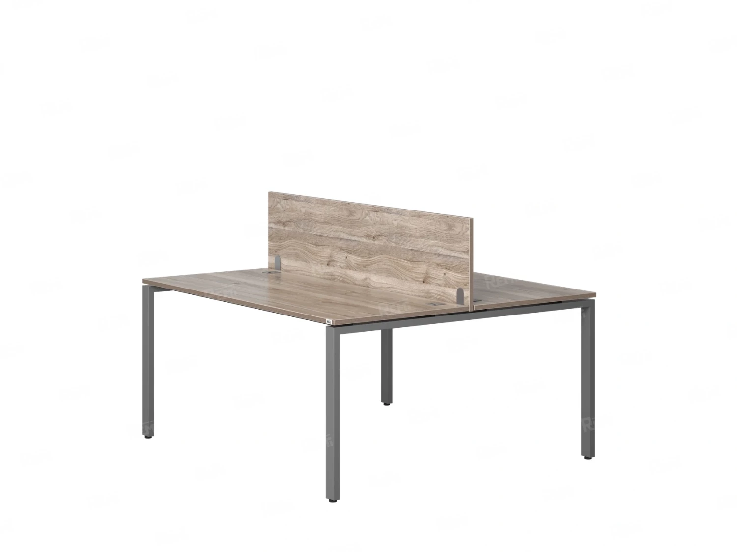 Бенч-система, 2 рабочих места, с одним экраном ЛДСП 1600x1200x750 RM165-2-16x12 Дуб Маувелла/Серый