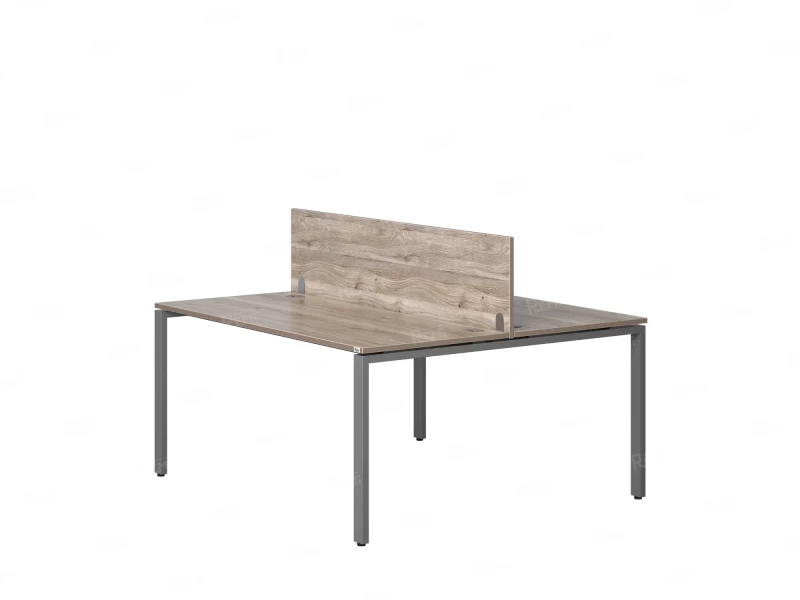 Бенч-система, 2 рабочих места, с одним экраном ЛДСП 1600x1200x750 RM165-2-16x12 Дуб Маувелла/Серый