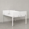Бенч-система, 2 рабочих места, 5 ЛДСП экранов 1400x1600x750 RM165-4-14x16 Белый/Белый