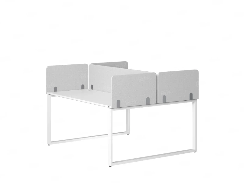 Бенч-система, 2 рабочих места, 5 тканевых экранов 1200x1200x750 RM169-3-12x12 Белый/Белый