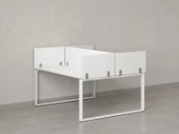 Бенч-система, 2 рабочих места, 5 ЛДСП экранов 1400x1600x750 RM169-4-14x16 Белый/Белый