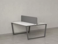 Бенч-система, 2 рабочих места, с одним тканевым экраном 1800x1400x750 RM172-1-18x14 Белый/Серый