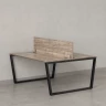 Бенч-система, 2 рабочих места, с одним экраном ЛДСП 1200x1400x750 RM172-2-12x14 Дуб Маувелла/Черный