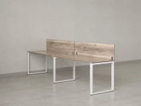 Бенч-система в 1 ряд, 2 рабочих места 2 ЛДСП экранов 2700x800x750 RM168-4-27x8 Дуб Маувелла/Белый