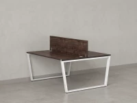 Бенч-система, 2 рабочих места, с одним экраном ЛДСП 1600x1600x750 RM172-2-16x16 Дуб Апрельский шоколад/Белый