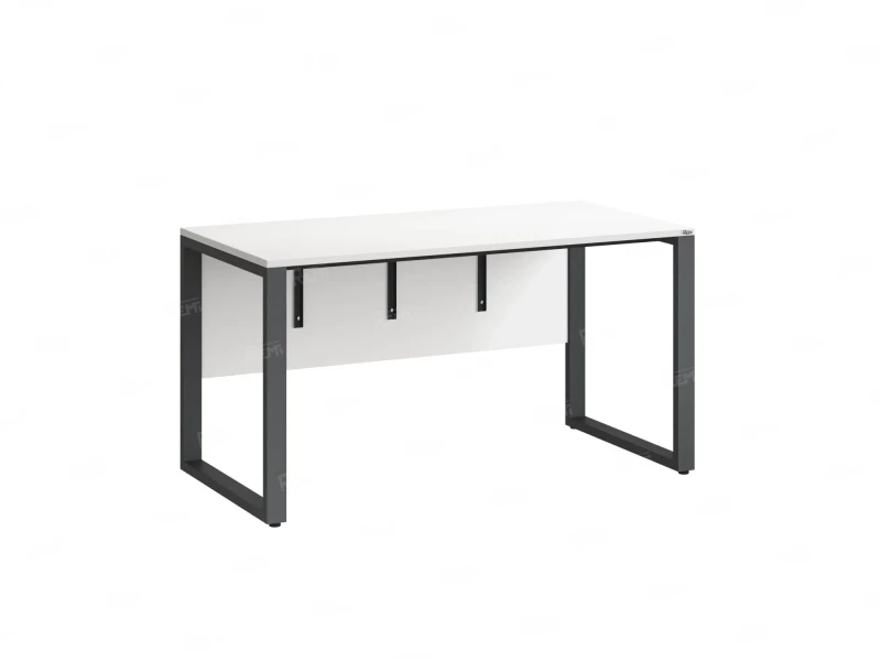 Стол прямой на О-образных опорах, экран ЛДСП 800x700x750 RM006-8x7 Белый/Серый