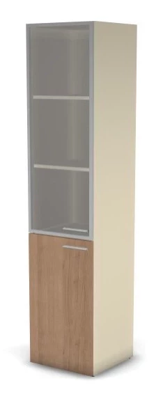 Шкаф комби RAC060 левый, прозрачное стекло 45,1x44,8x198,2см Акация Шеффилд/Серый камень, Серия Аккорд / Accord. Серия Аккорд / Accord. Серия Аккорд / Accord