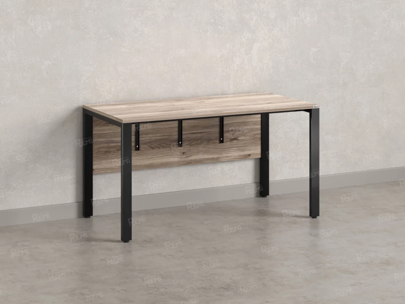 Стол прямой на П-образных опорах, экран ЛДСП 1200x600x750 RM005-12x6 Дуб Маувелла/Черный