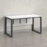 Стол прямой, О-опоры, экран ЛДСП,парящая стол-ца 2000x600x750 RM008-20x6 Белый/Серый