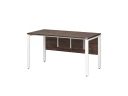 Стол прямой, П-опоры, экран ЛДСП,парящая стол-ца 1400x700x750 RM007-14x7 Дуб Апрельский шоколад/Белый