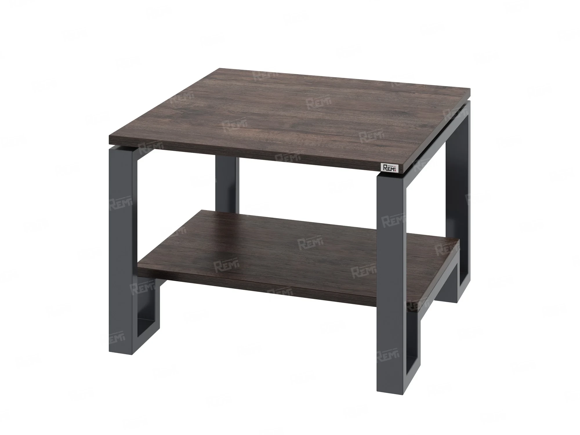 Журнальный стол с полкой 900x700x550 RM181-9x7 Дуб Апрельский шоколад/Серый