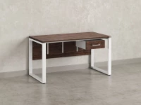 Стол прямой, подвесная тумба, ЛДСП экран, О-опора 2000x800x750 RM032-20x8 Дуб Апрельский шоколад/Белый