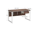 Стол прямой, подвесная тумба, ЛДСП экран, О-опора 2000x800x750 RM032-20x8 Дуб Апрельский шоколад/Белый