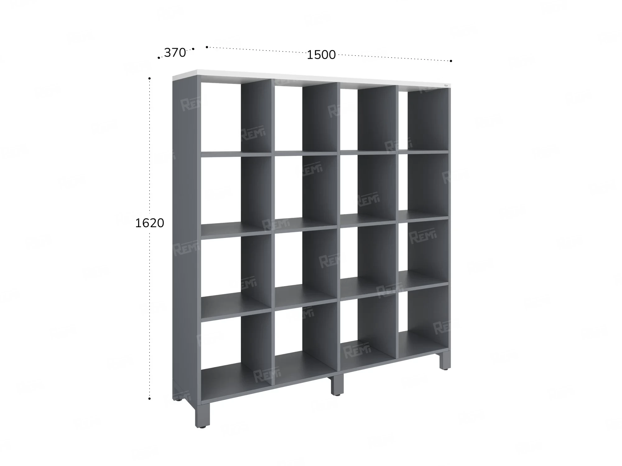 Стеллаж, 16 ячеек 1500х370х1620 RM140-15x37 Серый/Серый