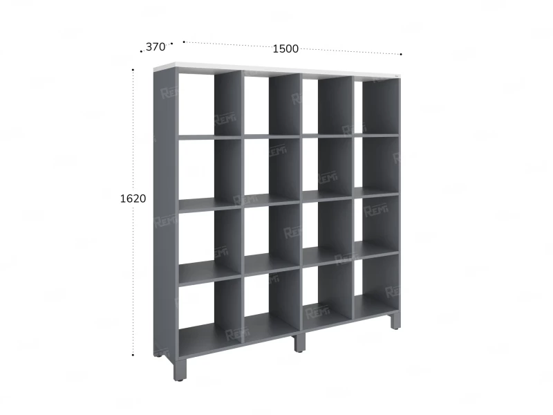 Стеллаж, 16 ячеек 1500х370х1620 RM140-15x37 Серый/Серый