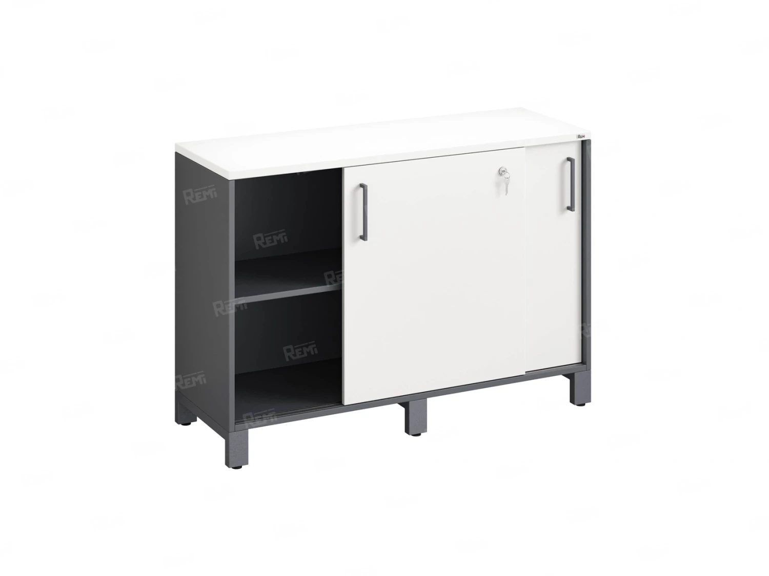 Низкий шкаф-купе 1200x420x850 RM124-120x42 Белый/Серый