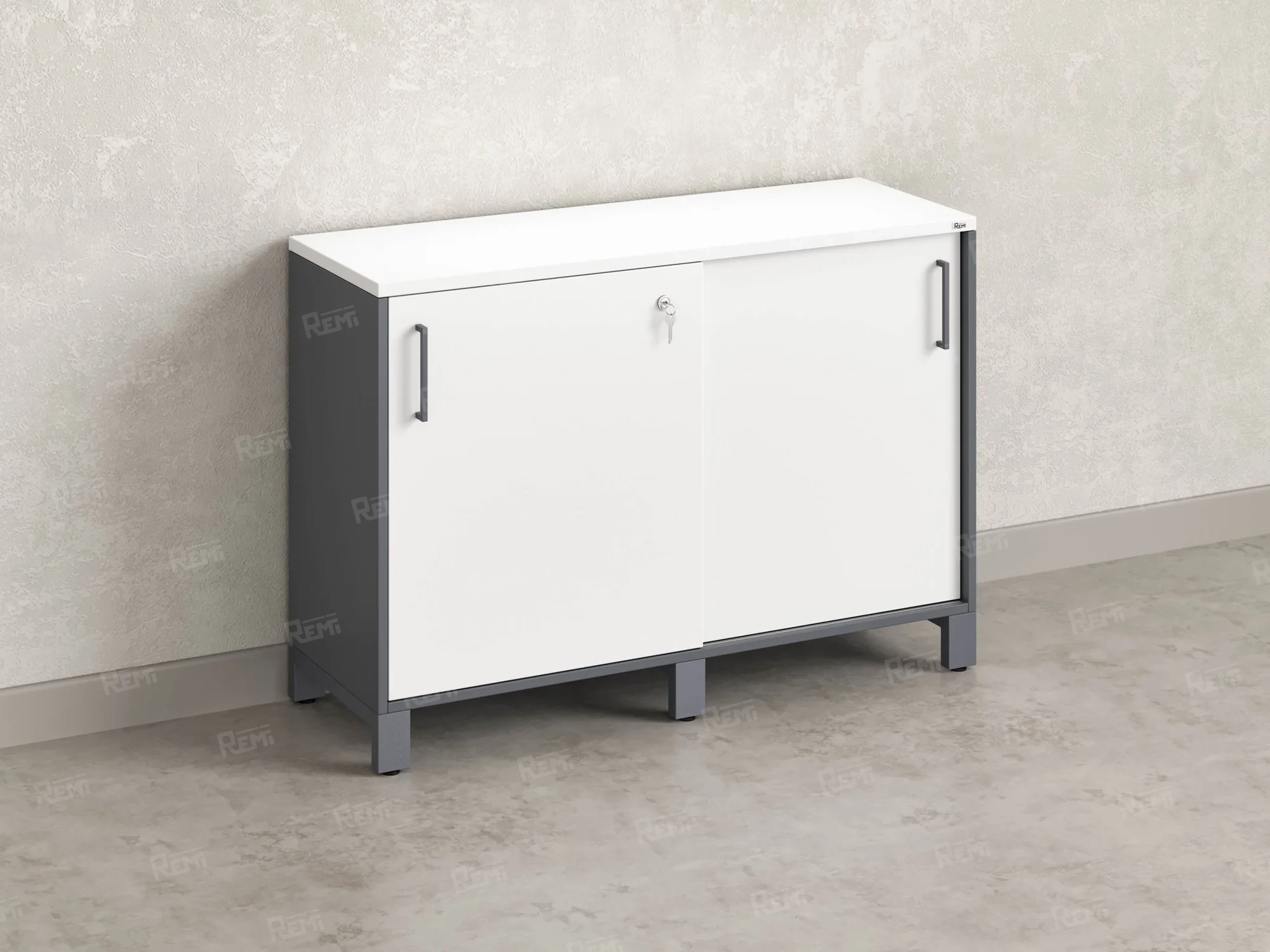 Низкий шкаф-купе 1200x420x850 RM124-120x42 Белый/Серый