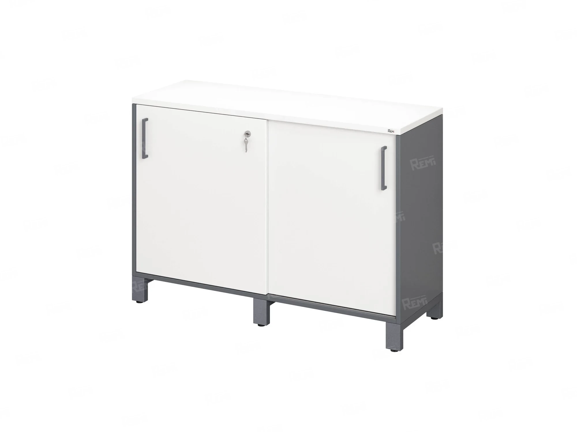 Низкий шкаф-купе 1200x420x850 RM124-120x42 Белый/Серый