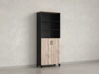 Шкаф комбинированный, 6 уровней 900x420x2200 RM154-90x41 Дуб Маувелла/Черный