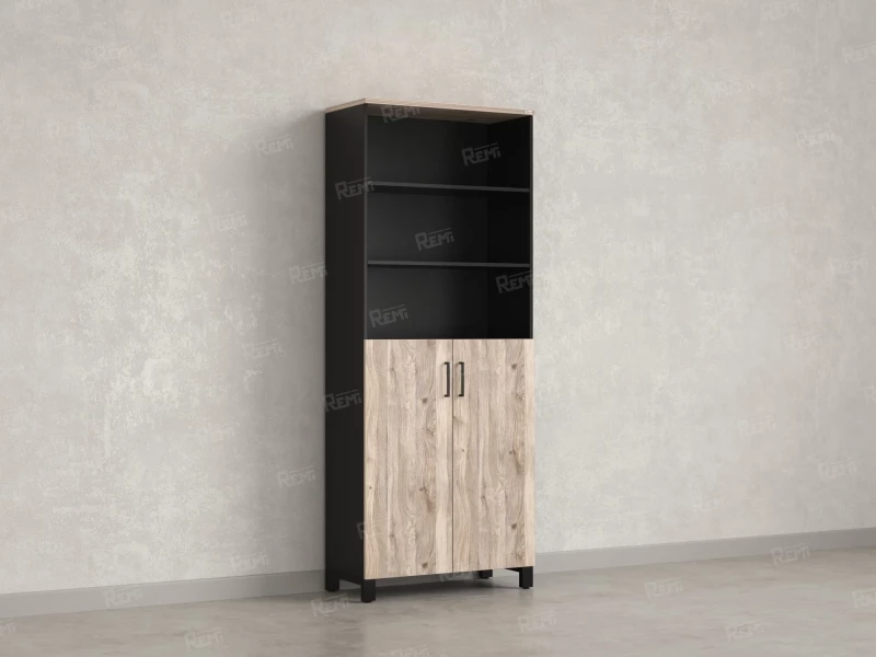 Шкаф комбинированный, 6 уровней 900x420x2200 RM154-90x41 Дуб Маувелла/Черный