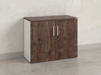 Шкаф низкий распашной, регулируемые опоры, 2 уровня 900x600x750 RM148-90x60 Дуб Апрельский шоколад/Белый