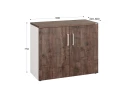 Шкаф низкий распашной, регулируемые опоры, 2 уровня 900x600x750 RM148-90x60 Дуб Апрельский шоколад/Белый