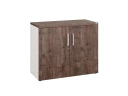 Шкаф низкий распашной, регулируемые опоры, 2 уровня 900x600x750 RM148-90x60 Дуб Апрельский шоколад/Белый