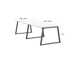 Cтол для переговоров, на A-обазном каркасе 2500x1600x750 RM083-250x160 Белый/Серый