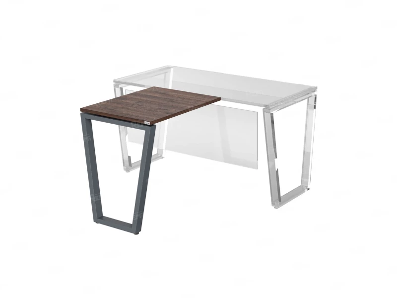 Брифинг прямой, с парящей столешнецей, на U-образном каркасе 1400x800x750 RM074-14x8 Дуб Апрельский шоколад/Серый