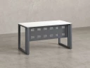 Стол прямой на О-образных опорах с металлическим экраном 1200x800x750 RM042-12x8 Белый/Серый