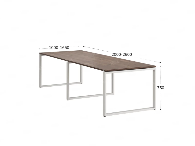 Cтол для переговоров, на О-обазном каркасе 2000x1400x750 RM081-200x140 Дуб Апрельский шоколад/Белый