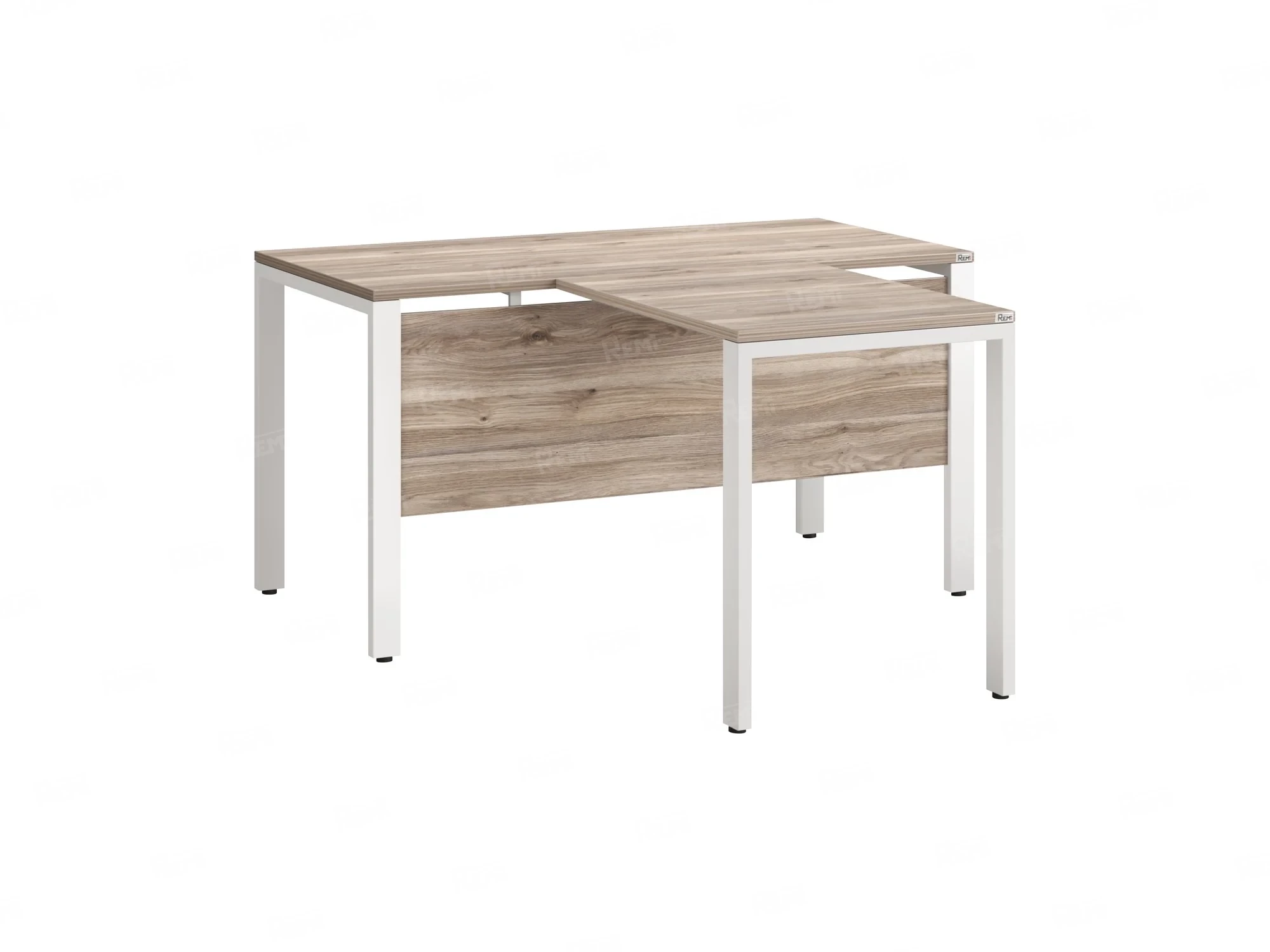 Стол с брифингом на П-образных опорах с экраном ЛДСП RM044-18x7 1800x2500x750 Дуб Маувелла/Белый