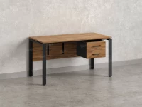 Стол прямой, подвесная тумба, ЛДСП экран, П-опора 1800x600x750 RM031-18x6 Дуб Юстус/Черный