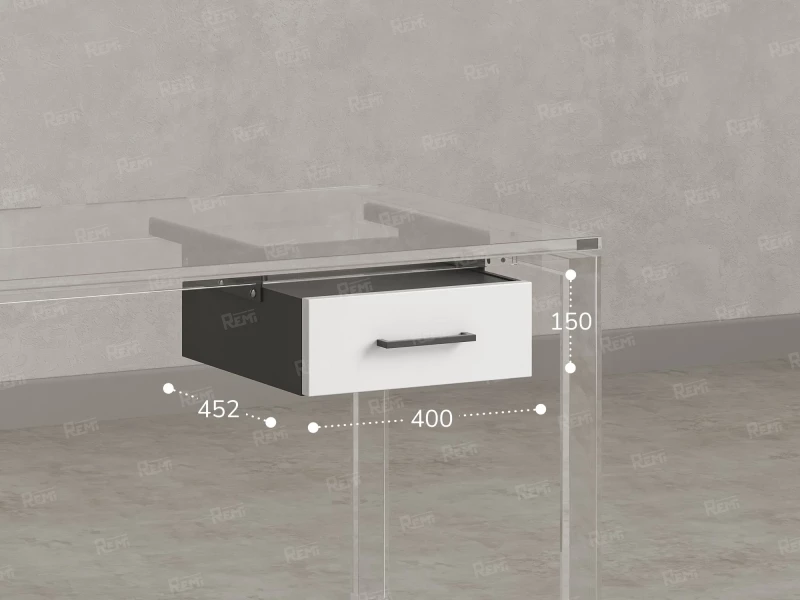 Тумба подвесная, один ящик 400x452x150 RM200-16х7 Белый/Серый