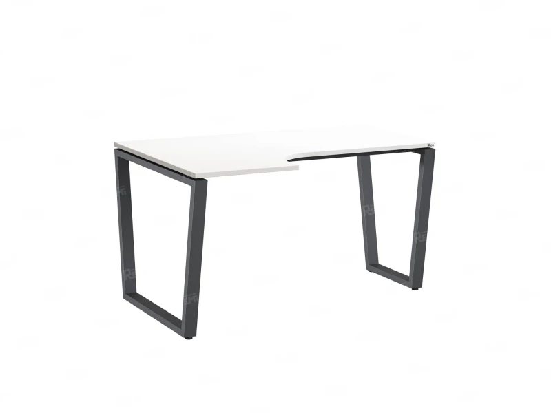 Стол угловой, U-опора, левый 1400x800/1000x750, RM051-14x8-10 Белый/Серый