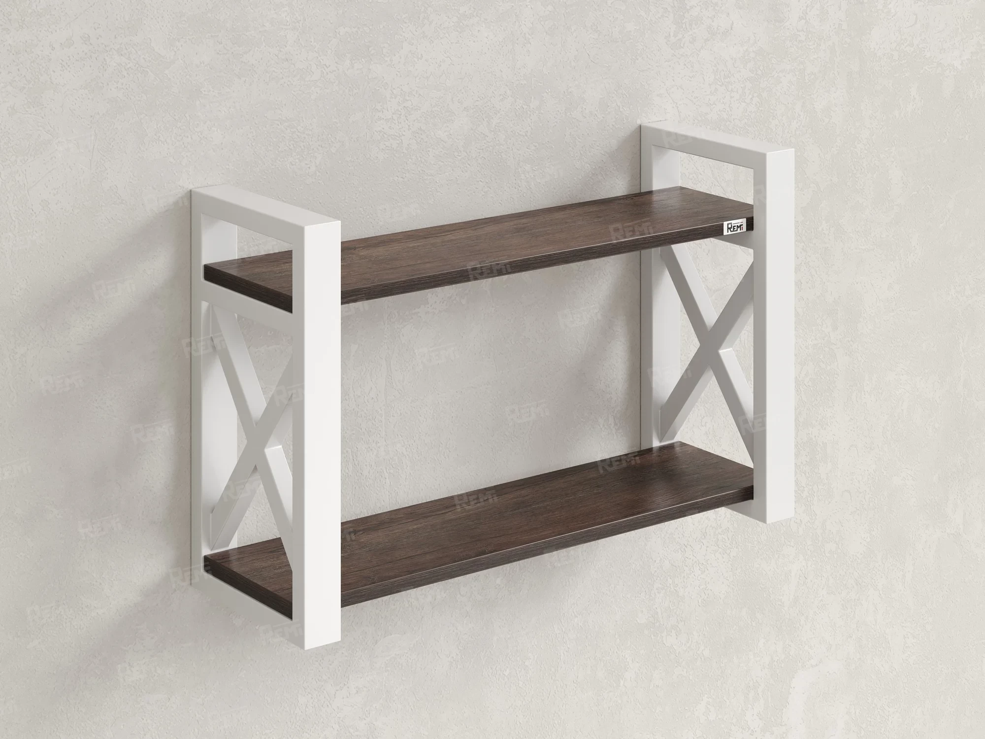 Полка настенная 900x200x500 RM196-90x20 Дуб Апрельский шоколад/Белый