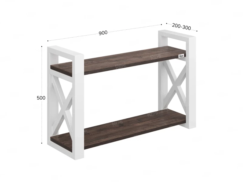 Полка настенная 900x200x500 RM196-90x20 Дуб Апрельский шоколад/Белый