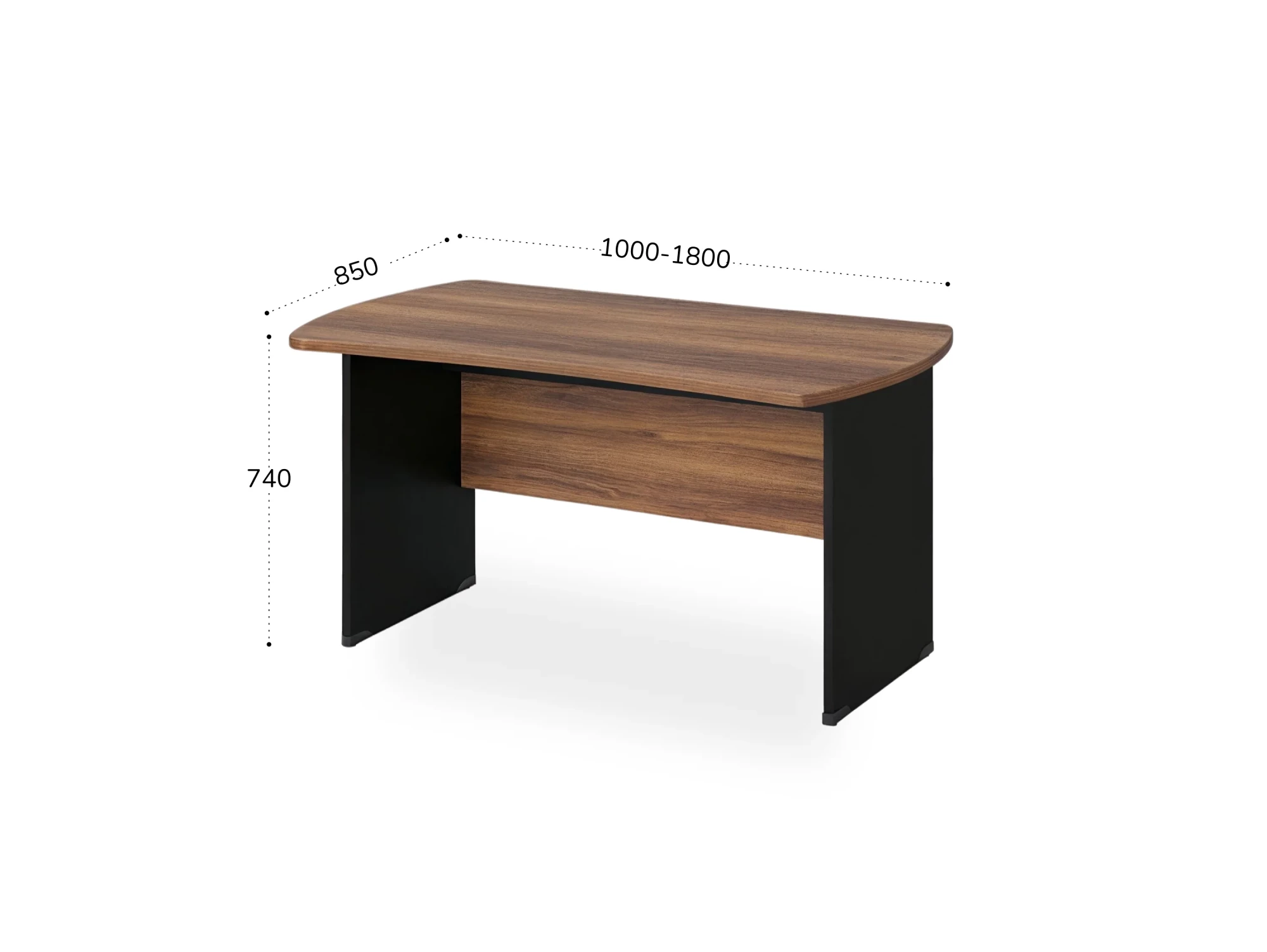 BRL RB003-140х85 Стол симметричный 1400х850х740 Орех Вармия/Черный