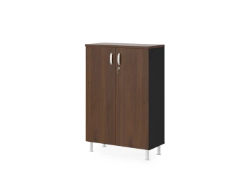 Шкаф закрытый 3 уровня 900х430х1290 RB051-90х43 Орех Вармия/Черный