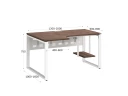 Стол угловой, экран металл, О-опора, левый 1400x900/1200x750, RM056-14x9-12 Дуб Апрельский шоколад/Белый