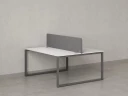 Бенч-система, 2 рабочих места, с одним тканевым экраном 1800x1400x750 RM169-1-18x14 Белый/Серый
