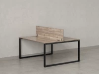 Бенч-система, 2 рабочих места, с одним экраном ЛДСП 1200x1400x750 RM169-2-12x14 Дуб Маувелла/Черный