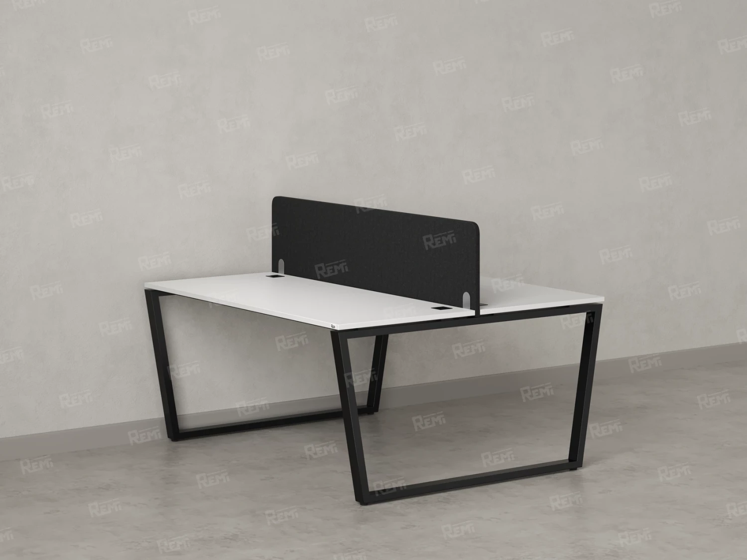 Бенч-система, 2 рабочих места, с одним тканевым экраном 1800x1400x750 RM172-1-18x14 Белый/Черный